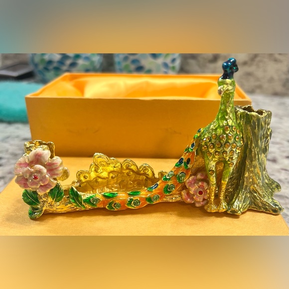 Pen Holder, Brass Pen Holder Card Holder,Brass Gold Plated Stones Meenakari Work - Picture 1 of 6